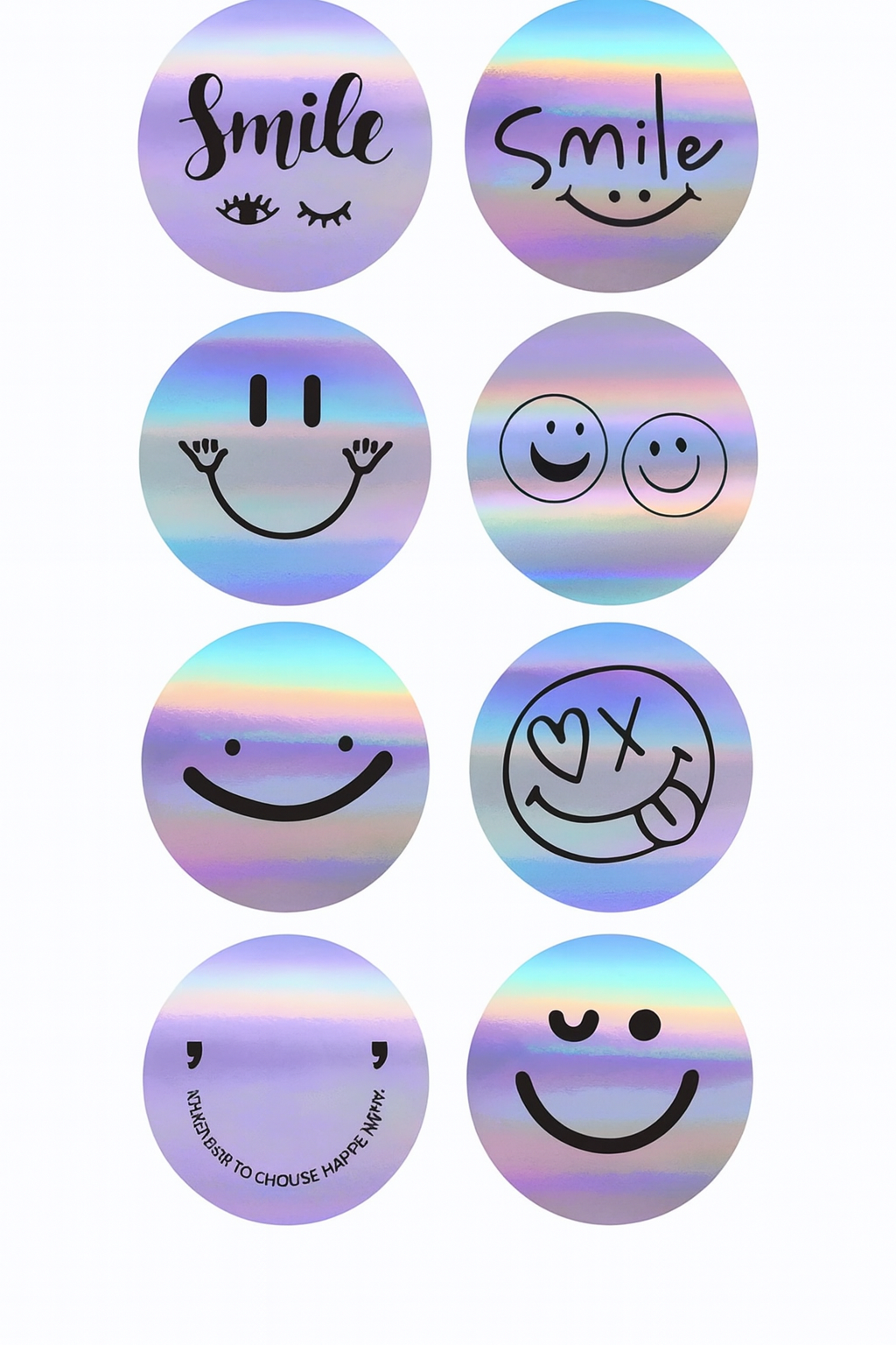 Holographic Smile Decoration Stickers