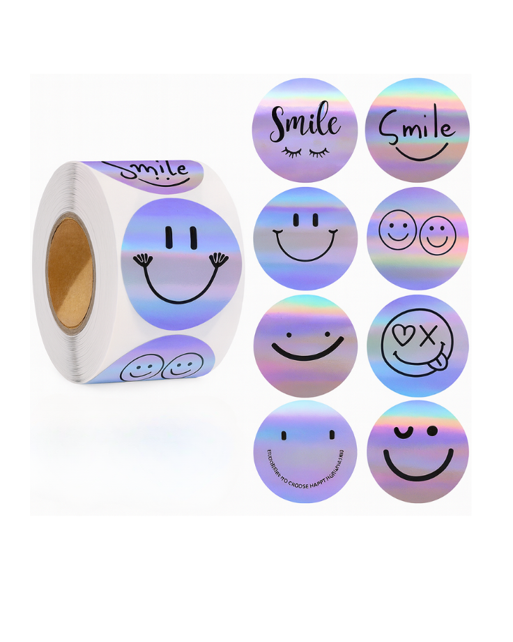 Holographic Smile Decoration Stickers